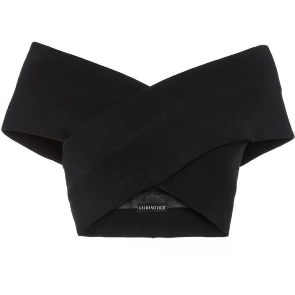 Black cross over crop top